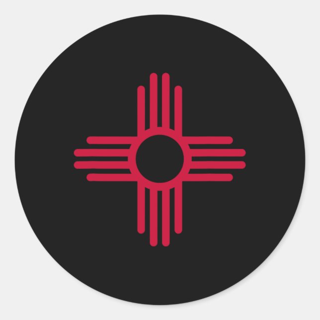 New Mexico State Flag Zia Symbol Flag  Runder Aufkleber (Vorderseite)