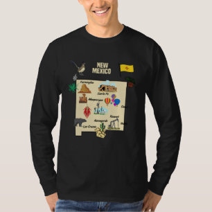 New Mexico State Touristenkarte Wahrzeichen berühm T-Shirt
