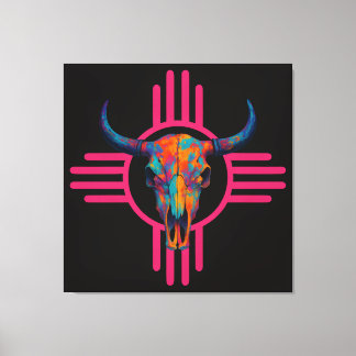 New Mexico Sun Totenkopf Pink Leinwanddruck