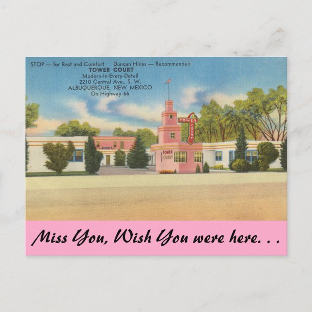 New Mexico, Tower Court, Albuquerque Postkarte (Vorderseite)