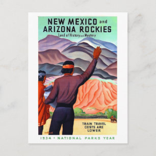 New Mexico und Arizona Rockies, Vintage-Reise Postkarte