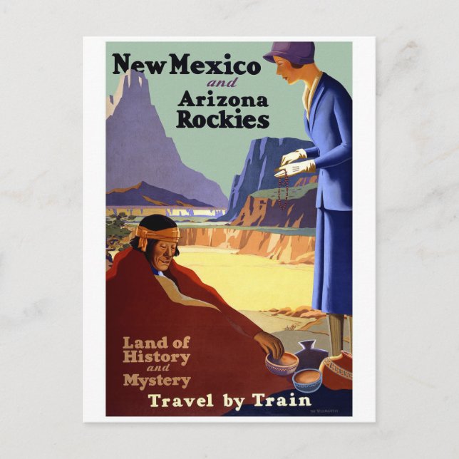 New Mexico und Arizona Rockies Vintage Travel Postkarte (Vorderseite)