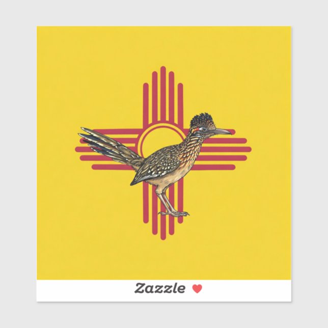 New Mexico und der Roadrunner  Aufkleber (Blatt)