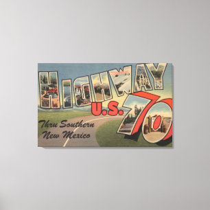 New Mexico - US Highway 70 - Großbuchstabe Leinwanddruck