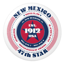 New Mexico US Staat Red White Blue Typografy Keramikknauf