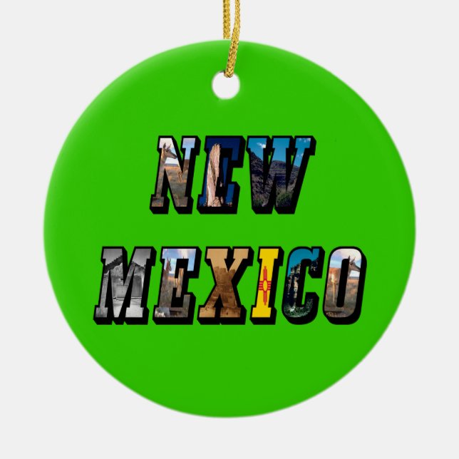New Mexico, USA Text Keramik Ornament (Vorne)