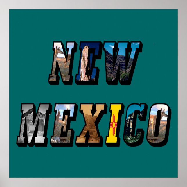 New Mexico, USA Text Poster (Vorne)