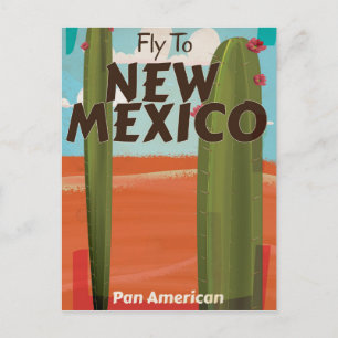 New Mexico, USA Vintage Reiseplakat. Postkarte