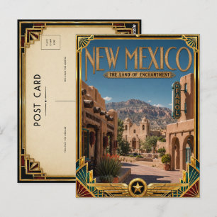 New Mexico Vintage Art Deco Golden Age Postkarte