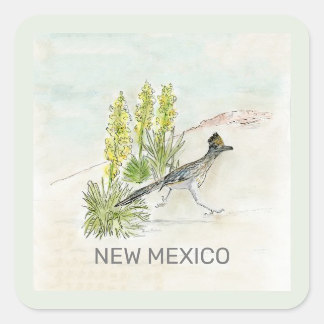 New Mexico Voice Blume Quadratischer Aufkleber (Vorderseite)