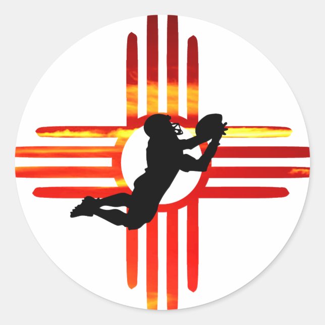 New Mexico Zia Football Runder Aufkleber (Vorderseite)