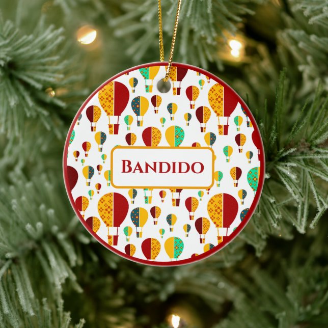 New Mexico Zia Heißluftballons Keramik Ornament (Baum)