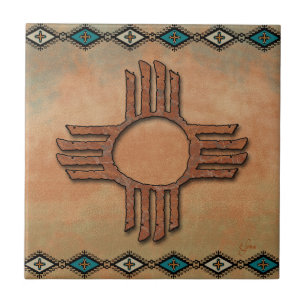 New Mexico Zia (Sonne) Keramik Tile Fliese