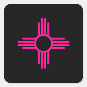 New Mexico Zia Sonne Quadratischer Aufkleber