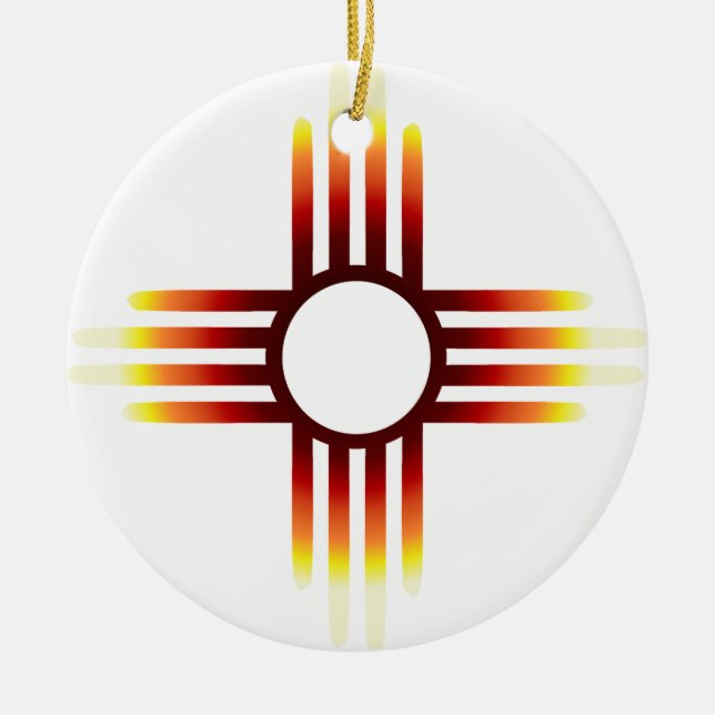 New Mexico Zia Sun Fire Keramikornament (Vorne)