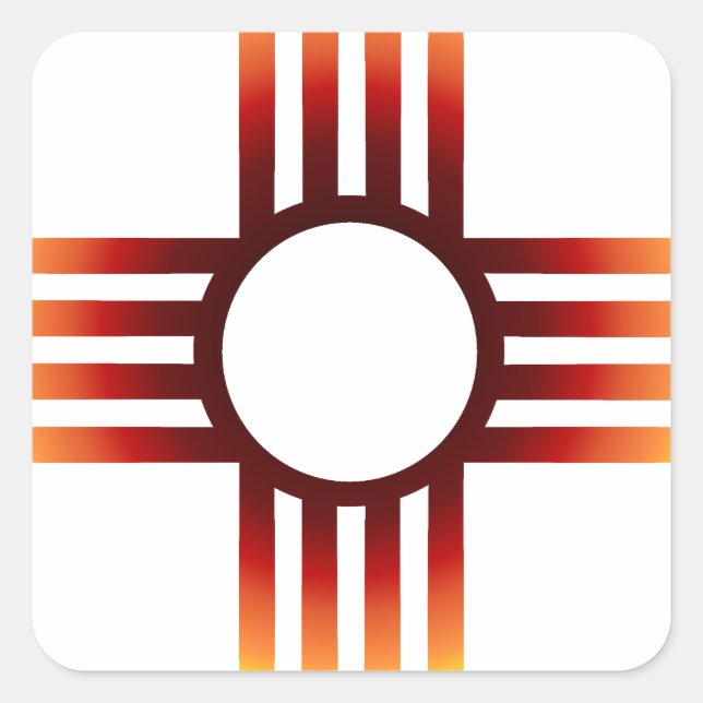 New Mexico Zia Sun Fire Quadratischer Aufkleber (Vorderseite)