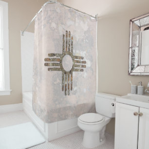 New Mexico Zia Sun Symbol Duschvorhang