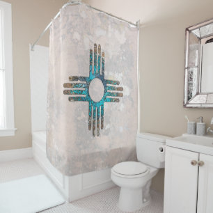 New Mexico Zia Sun Symbol Duschvorhang