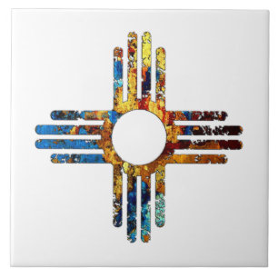 New Mexico Zia Sun Symbol Fliese