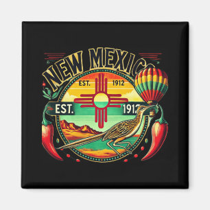 New Mexico Zia-Symbol, Wegekuckuck & Chili-Sch Magnet