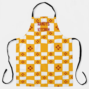 New Mexico Zia Yellow White Squares Schürze