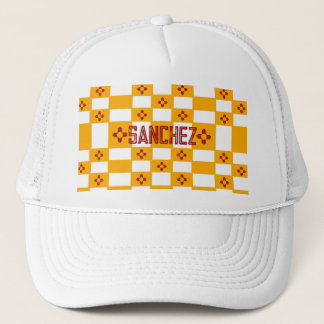 New Mexico Zia Yellow White Squares Truckerkappe