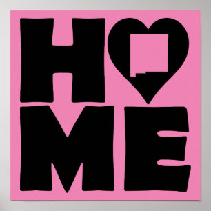 New Mexico Zuhause Herz Staat Poster Schild