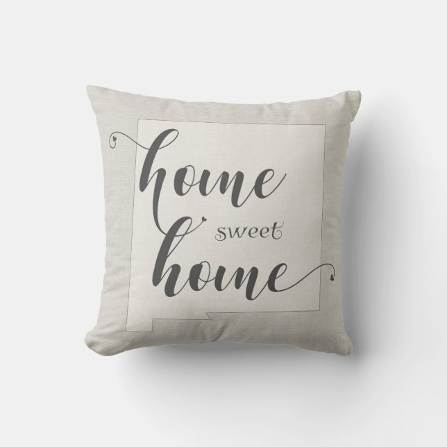 New Mexico - Zuhause Sweet Zuhause Burlap-Look Kissen (Vorderseite)