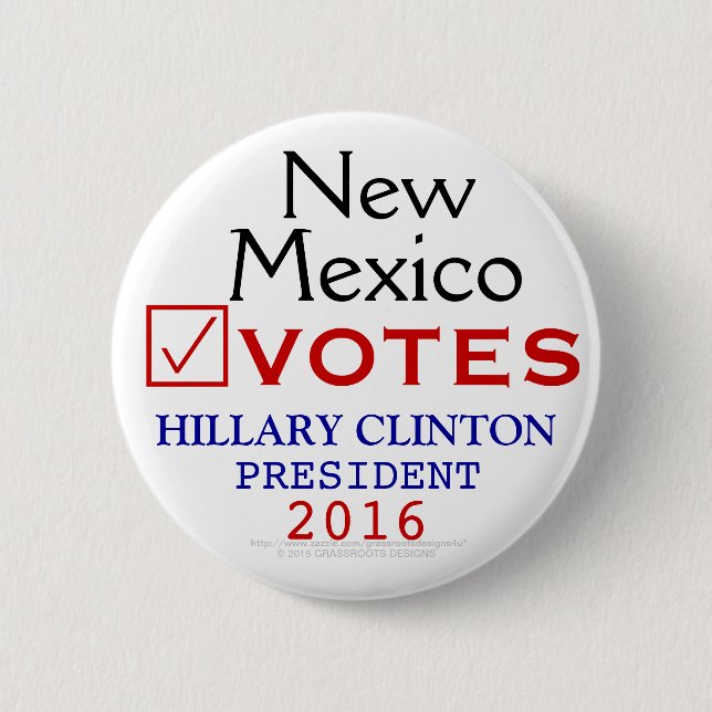 New Mexiko-Abstimmungs-Hillary Clinton-Präsident Button (Vorderseite)