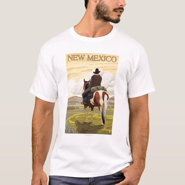 New Mexiko des Cowboy-(Ansicht von der Rückseite) T-Shirt (Vorderseite)