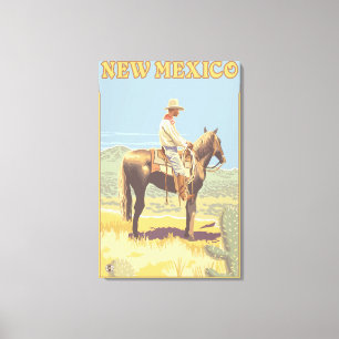 New Mexiko des Cowboy-(Seitenansicht) Leinwanddruck