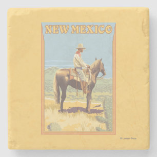 New Mexiko des Cowboy-(Seitenansicht) Steinuntersetzer