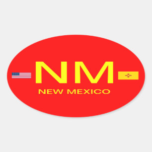New Mexiko * europäischer Art-Oval-Aufkleber Ovaler Aufkleber