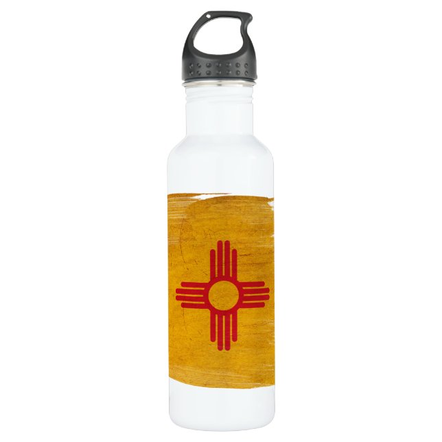 New Mexiko-Flagge Edelstahlflasche (Vorderseite)