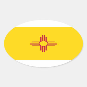 New Mexiko * Flaggen-Euro-Ähnliches Oval Ovaler Aufkleber
