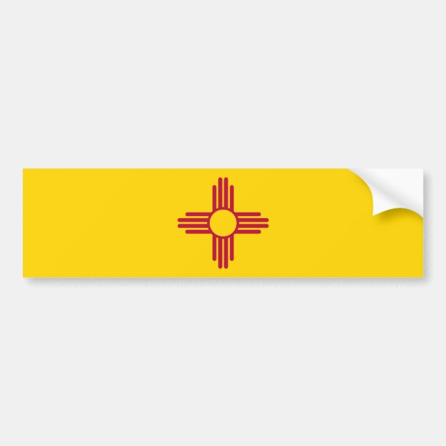 New-Mexiko/mexikanische Staats-Flagge (Zia), Autoaufkleber (Vorne)