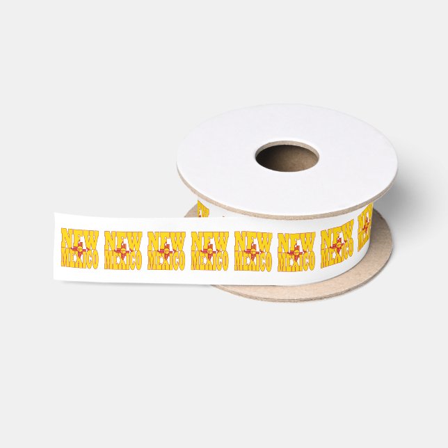 New-Mexiko Staatsflaggen-Typografieentwurf Satinband (Spule)