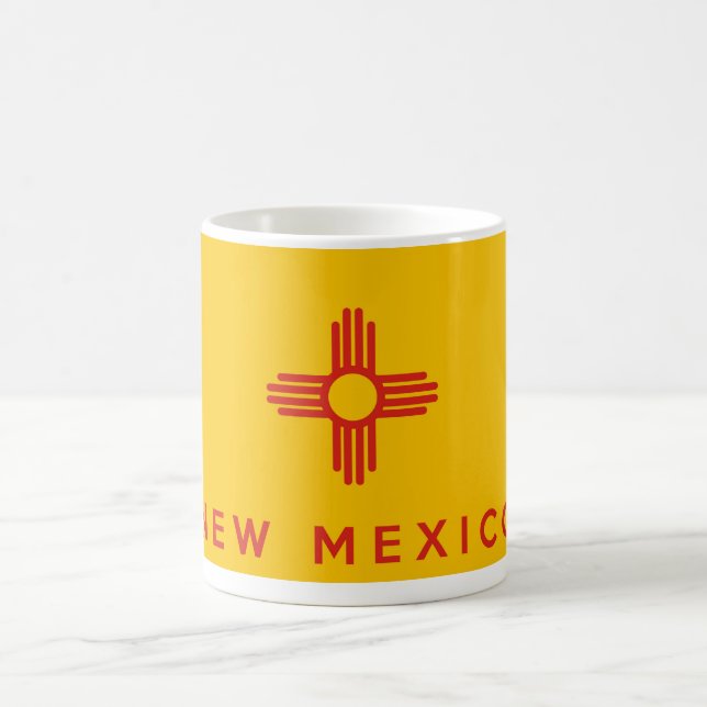 New-Mexiko Staatsflaggenamerika-Landtextname Kaffeetasse (Mittel)