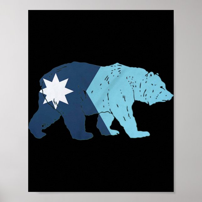 New Minnesota State Flag Bear  Poster (Vorne)
