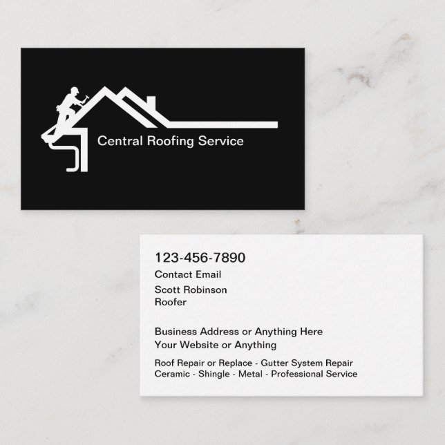 New Modern Roofing Service Business Cards Visitenkarte (Vorne/Hinten)