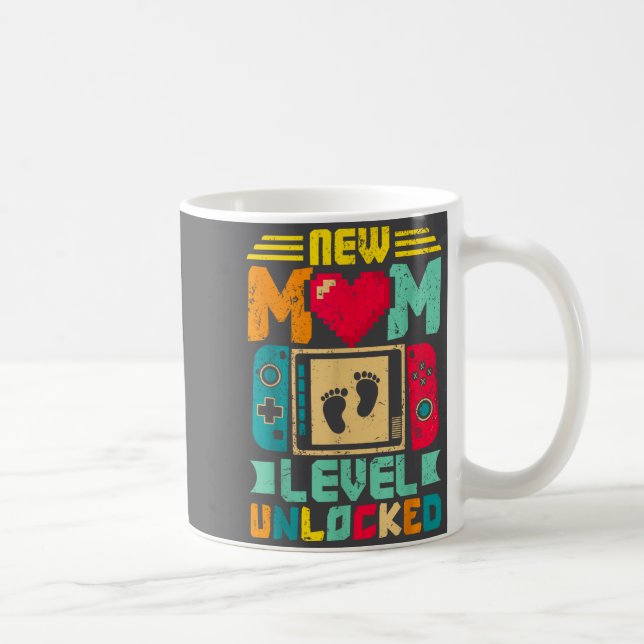 New Mom Level Unlocked Gamer Valentine's  Kaffeetasse (Rechts)