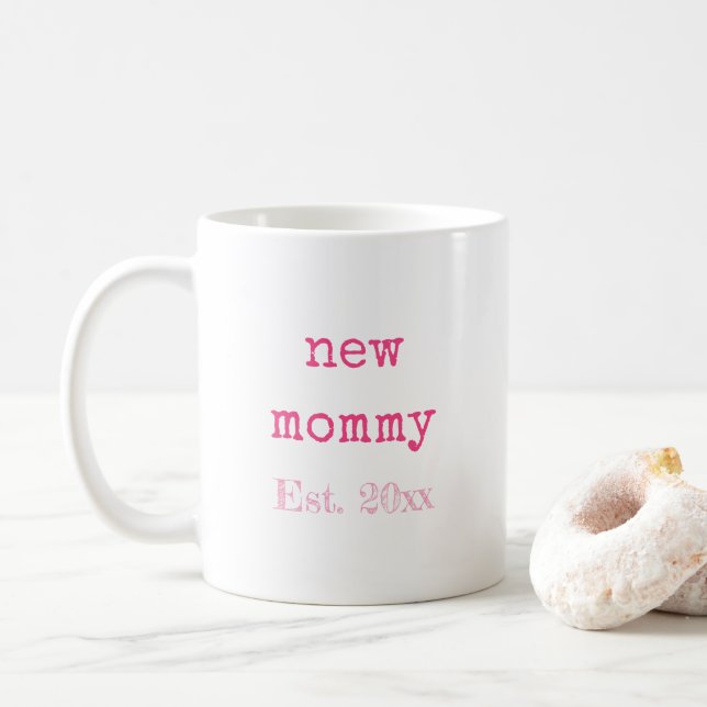 New Mommy Baby Birth Stats Kaffeetasse (Mit Donut)