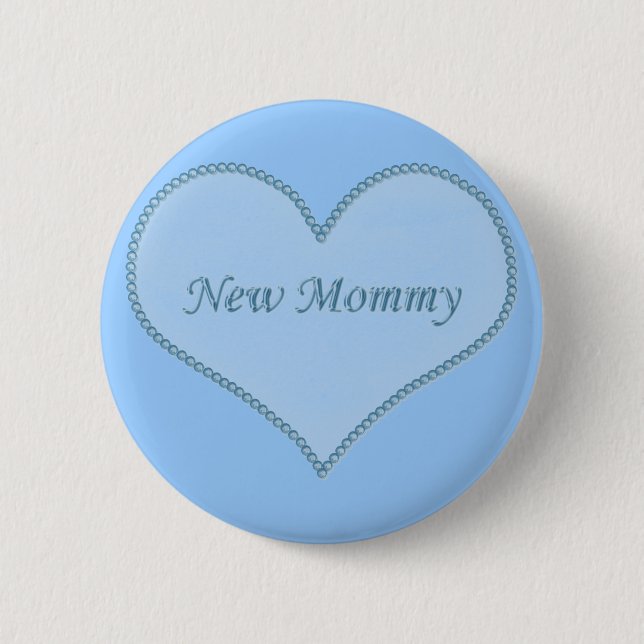New Mommy Button, blau Button (Vorderseite)