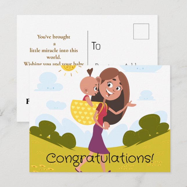 New Mommy Postkarte (Vorne/Hinten)