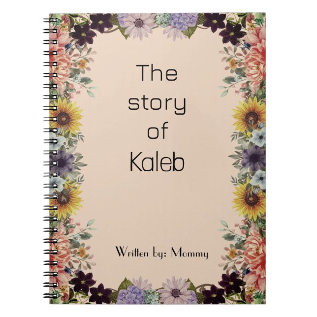 New Mommy's Journal Custom Personalized Spiral  (Devant)