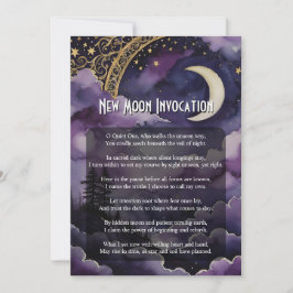 New Moon Invocation Pagan Prayer Ritual Card Einladung