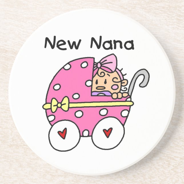 New Nana Baby in Carriage Gips Getränkeuntersetzer (Vorne)