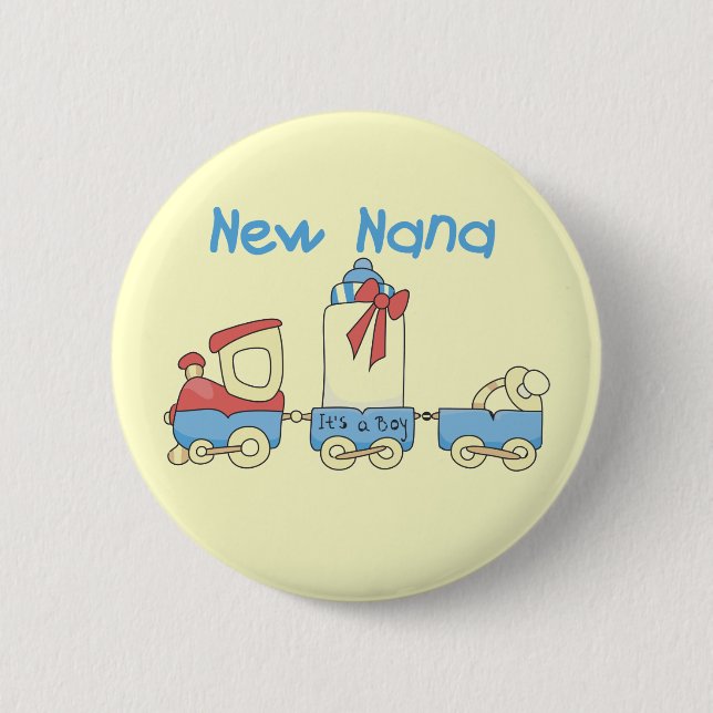 New Nana - Train Tshirts und Geschenke Button (Vorderseite)