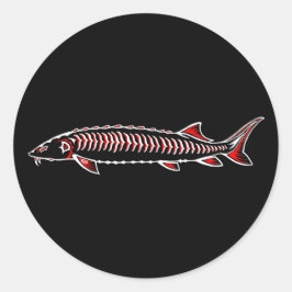 New Native - White Sturgeon Runder Aufkleber