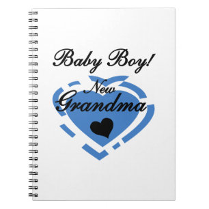 New Oma Baby Boy Blue Heart Geschenke Notizblock